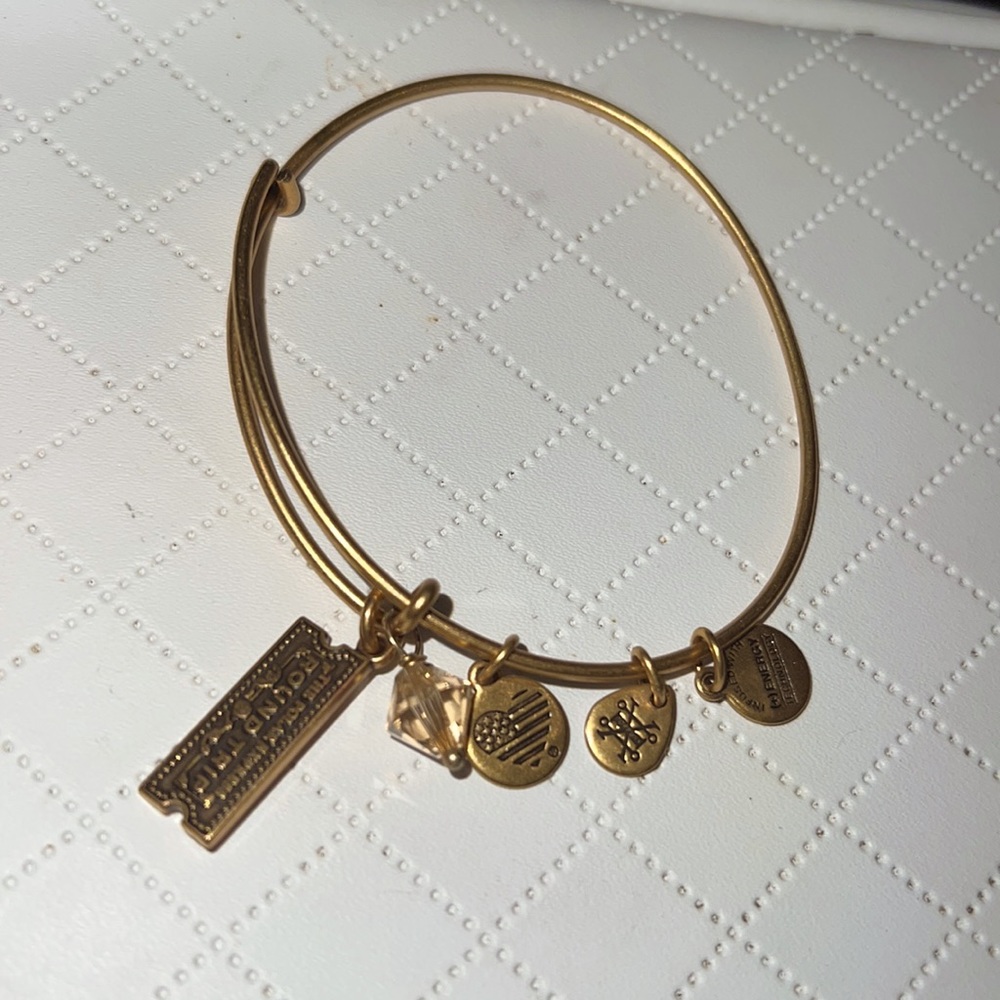 Alex and Ani polar express bangle charm bracelet gold - Picture 3 of 3